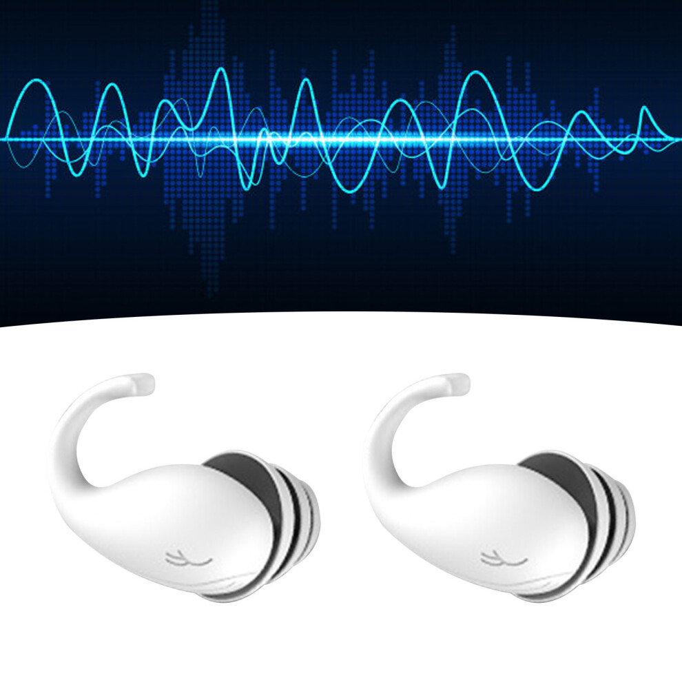 Silicone Earplugs for Sleeping Noise Canceling Hearing Protection Reusable Flexible Ear Plugs White