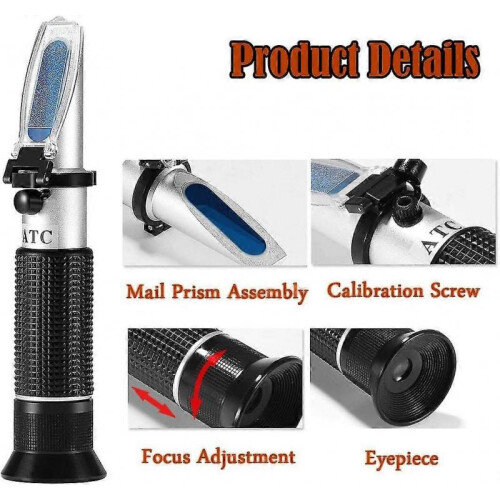 Food Salinity Refractometer, Salt Analyzer Tester Salinometer for Measuring, Black, 1PCS 2