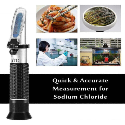 Food Salinity Refractometer, Salt Analyzer Tester Salinometer for Measuring, Black, 1PCS 1