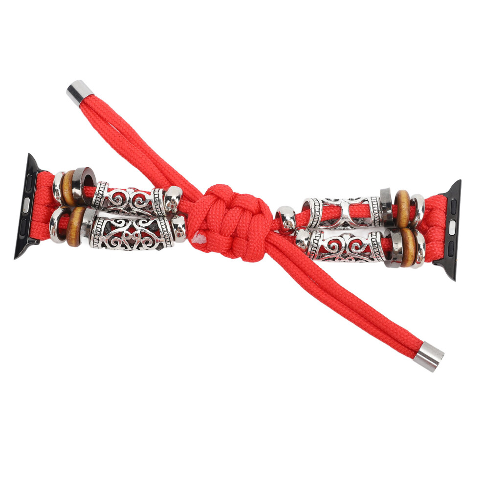 Watch Braided Bracelet for IWatch 42/44/45/mm Vintage Waterproof Elastic Nylon Replacement Wrist Strap Red-image-OPC-PHQY5DB-NEW