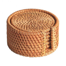 2024,6pcs 10cm Rattan Coasters, Pack Woven Placemats, Wicker Placemats Durable Pot Holder for Table, Pots