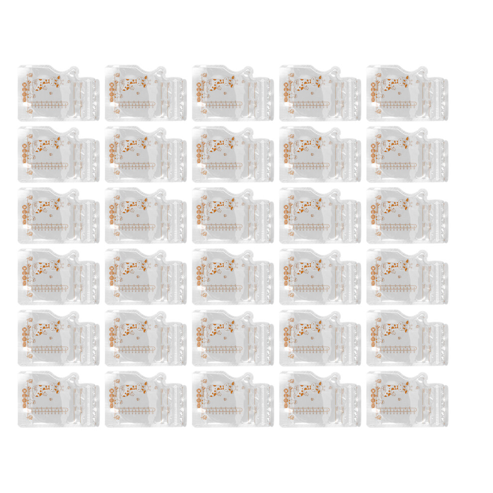 30PCS Breastmilk Storage Bags 250ml Doubled Sealed Zipper Self Standing Milk Storing Bag