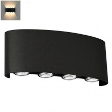(Warm light, Black) LED Wall Lamp High Brightness IP64 Water-Resistant Rustproof Simple Installation Corridor Outdoor Wall Light