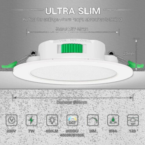 12pcs 7w White Led Downlight Recessed Ceiling Lights Slim Spot Light 1