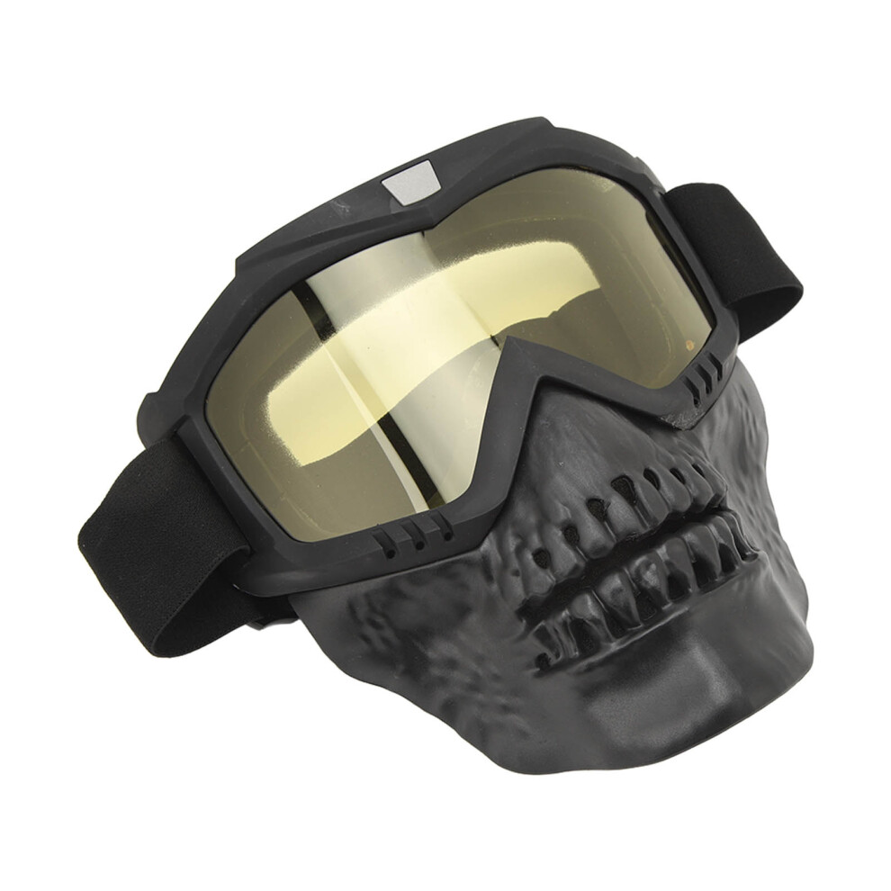 Skull Motorcycle Helmet Goggles Dirt Bike Motorcycle Goggles For Motocross Atvoffroad Riding Racing Men Women Yellow 3191314761316