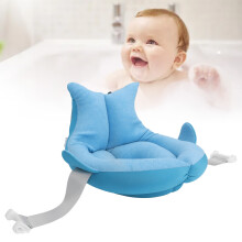 Baby Bathtub Cushion Soft Safe Breathable Floating Infant Bath Support Mat for Newborn Blue