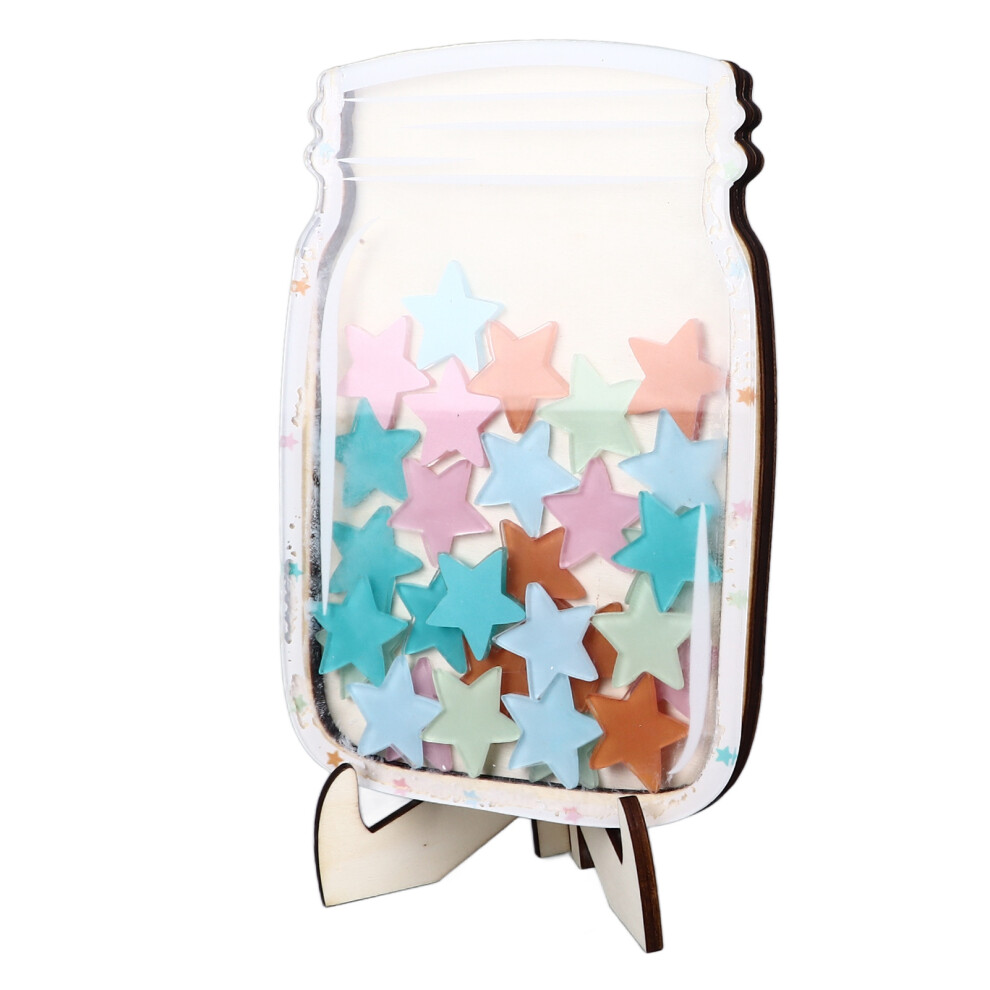Star Reward Jar 30 Colorful Star Safe Sturdy Wood Stable Stand Routine Training Kids Reward Board for Home Education-image-OPC-PHQY5RN-NEW