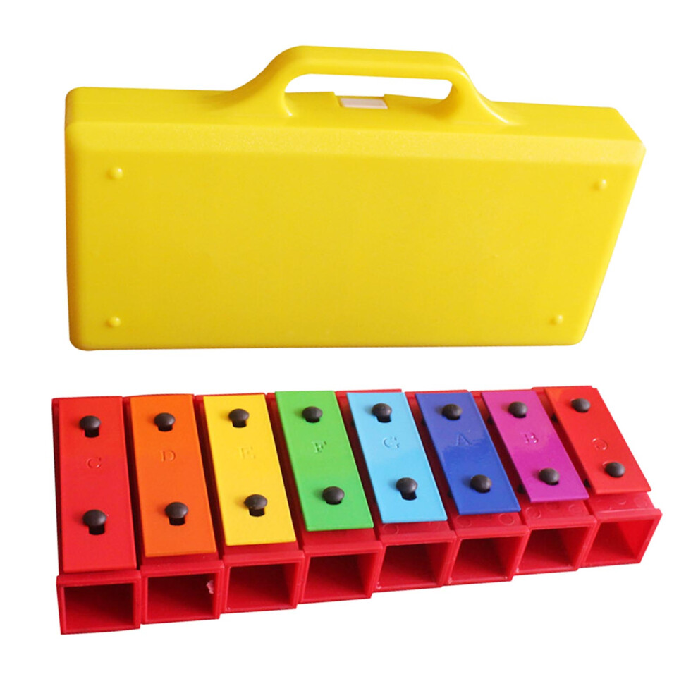 8 Notes Xylophone Colorful Educational Glockenspiel Xylophone Instrument with 2 Mallets for Kids