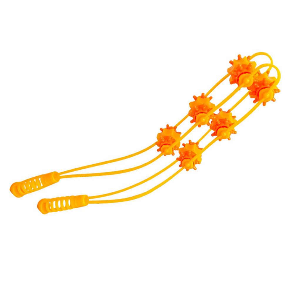 Yellow Back Massager Roller Rope Reduce Fatigue Portable Manual Massage Strap For Back Neck Shoulders Legs Waist