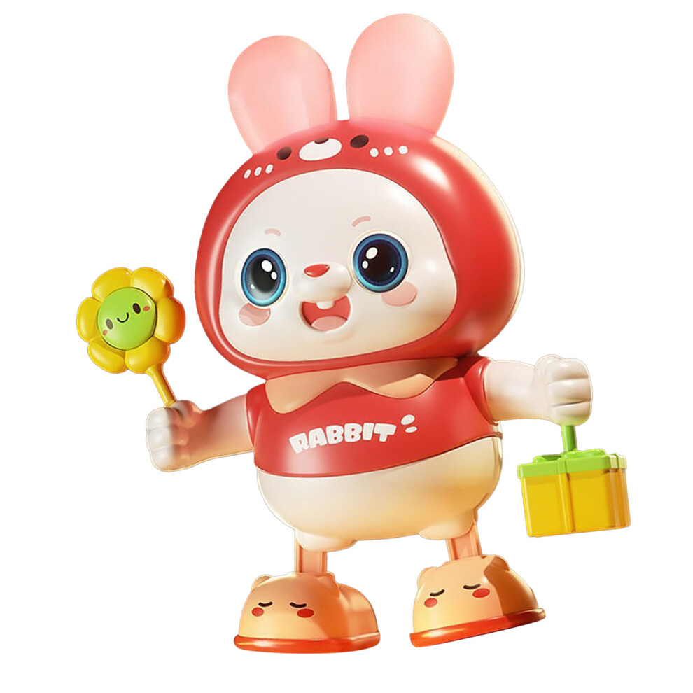 Pink Musical Dance Bunny Toy Head Up Training Electronic Dancing Bunny Toy For Newborn Home Outdoor