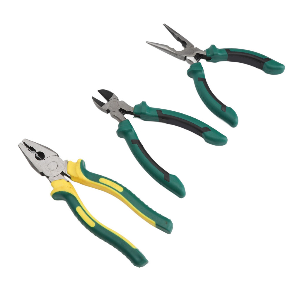 3PCS Plier Set 6 Inch Diagonal Cutting Needle Nose 8 Inch Wire Plier Multifunctional Electrician Manual Repair Tool