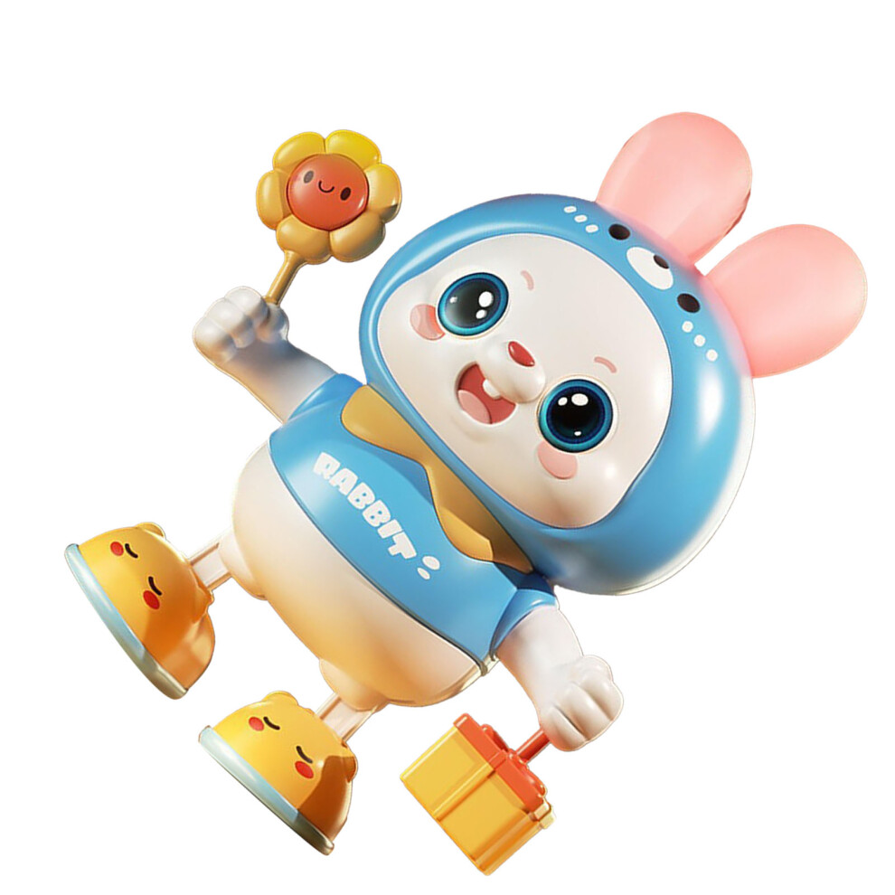 Blue Musical Dance Bunny Toy Head Up Training Electronic Dancing Bunny Toy For Newborn Home Outdoor
