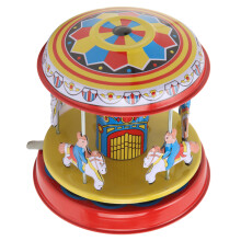 Carousel Horse Wind Up Toys Retro Handmade Interesting Rotating Carousel Horse Clockwork Toys for Birthday Gift Decoration