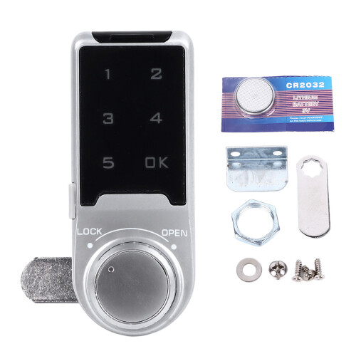 Touch Digital Password Keypad Cabinet Lock 30mm Silver Electronic Anti Theft Drawer Deadbolt Lock Security Code Locker 2