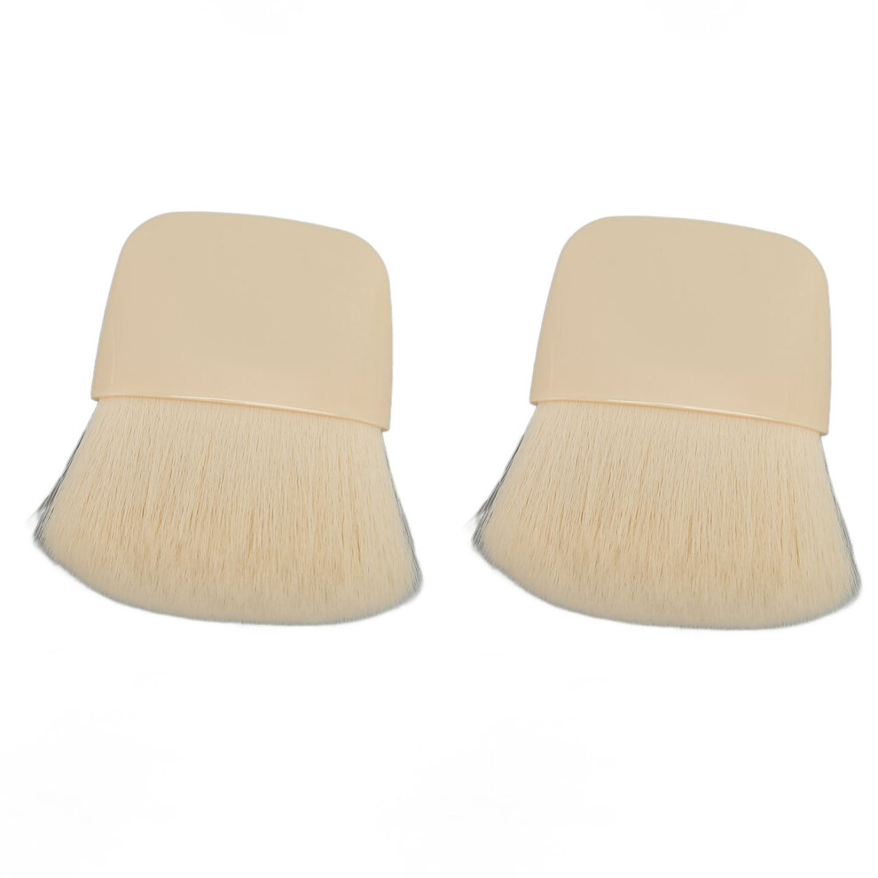 Mini Makeup Brush Soft Bristles Portable Small Loose Powder Brush for Blush Foundation 2pcs