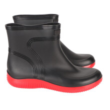 Men Rain Boots Mid Calf Waterproof Shoes Non Slip Working Boots for Outdoor Hunting Fishing Car Washing Black Red 38 Size
