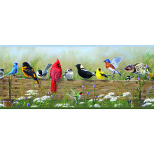 Beacon House PUR44671B Clarence Green Songbird Zverinec Portrt Border Blue