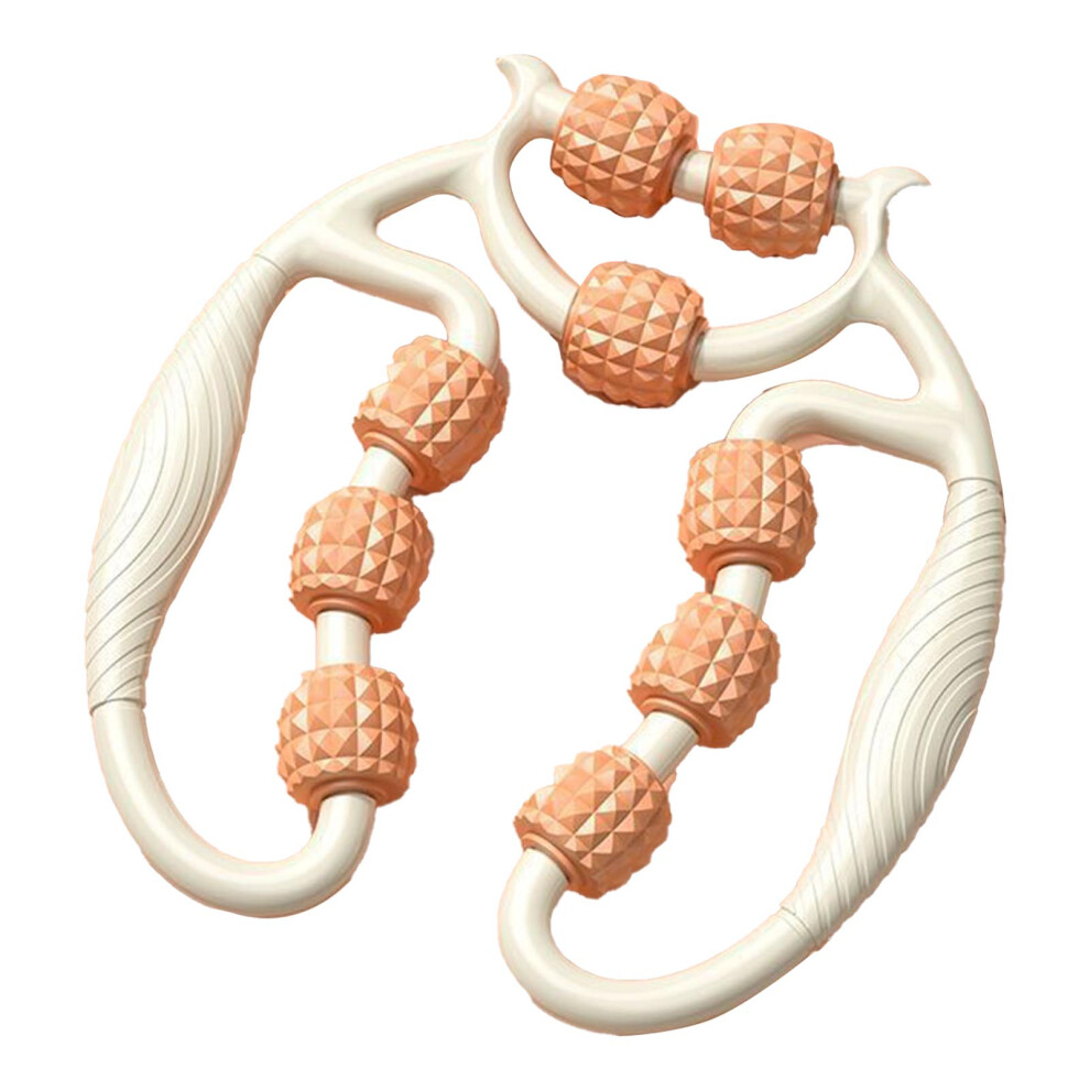 Orange Circular Leg Clamps 360 Degree 9 Wheels Muscle Roller Massager For Leg Neck Hand Arm Muscle Relax Vital