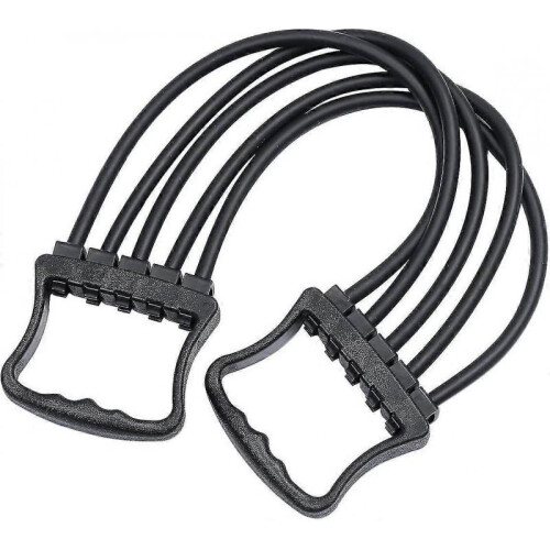 Chest Expander Removable Spring Exerciser Arm Anti-pull Band Tension Rope (black) (1pcs)