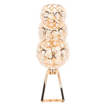 Crystal Candle Holder 3 Heads Windproof European Style Stable Durable Gold Candle Holder for Wedding Party New Year
