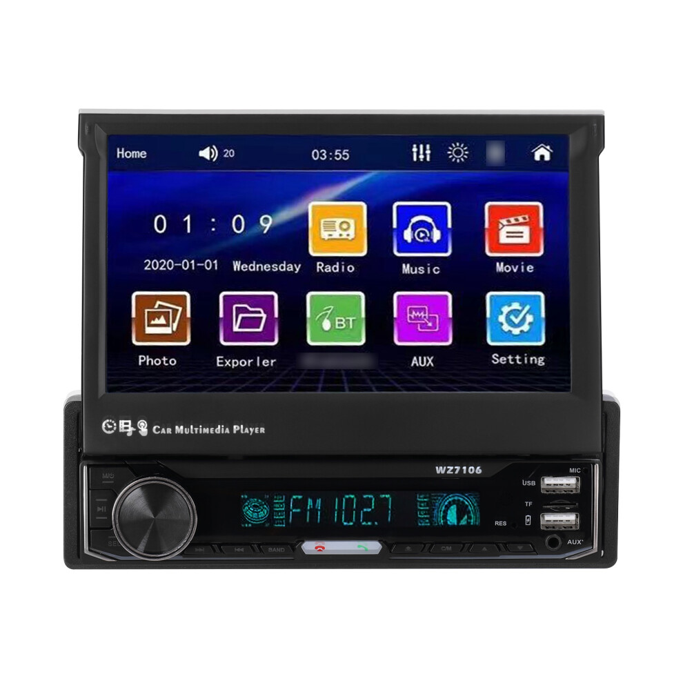 Single Din Car Stereo 7 Inch LCD Touchscreen FM Backup Camera Car Audio Receiver