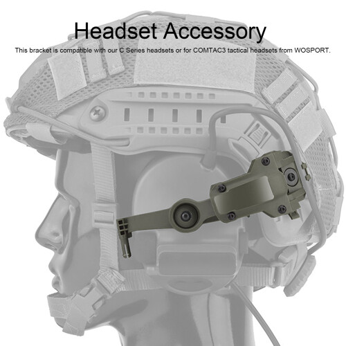 ARC Rail Adapter Accessories Multi Angle Rotation Helmet Rail Adapter Headphone Mount Green 2