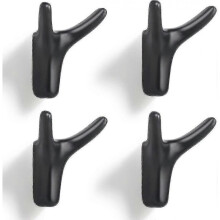Double Prong Coat Hooks Wall Mounted,heavy Duty Dual Wall Hook Solid Zinc Alloy Robe Hook Hanging Towels Key Bags Hats for Entryway Kitchen Bathroom B