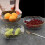 (White) Fruit Plate Translucent Diamond-texture Light Luxury Large Capacity Fruit Plate Versatile Elegant 4