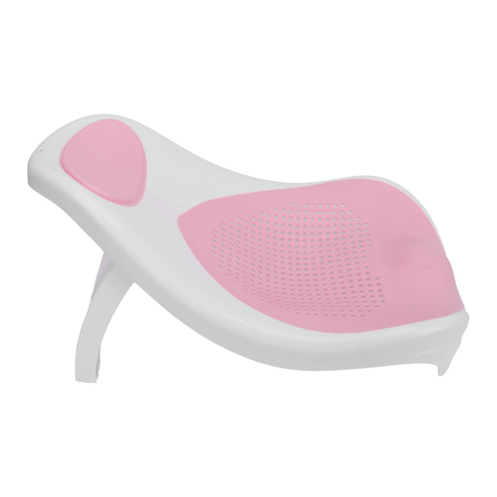 Foldable Soft Tpe Baby Bath Support Safe Pp Ergonomic Round Hole Hollow Infant Bathtub Holder Rack Pink