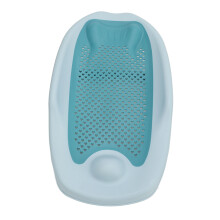 Baby Bath Support Home Foldable Ergonomic Heart Shaped Hollow Pattern Infant Bathtub Holder Rack Blue