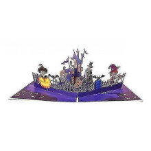 3d Folded Card Children's Halloween Greeting Card Gift, Halloween Greeting Card 3d Folded Card Paper Sculpture (purple) (1pcs)