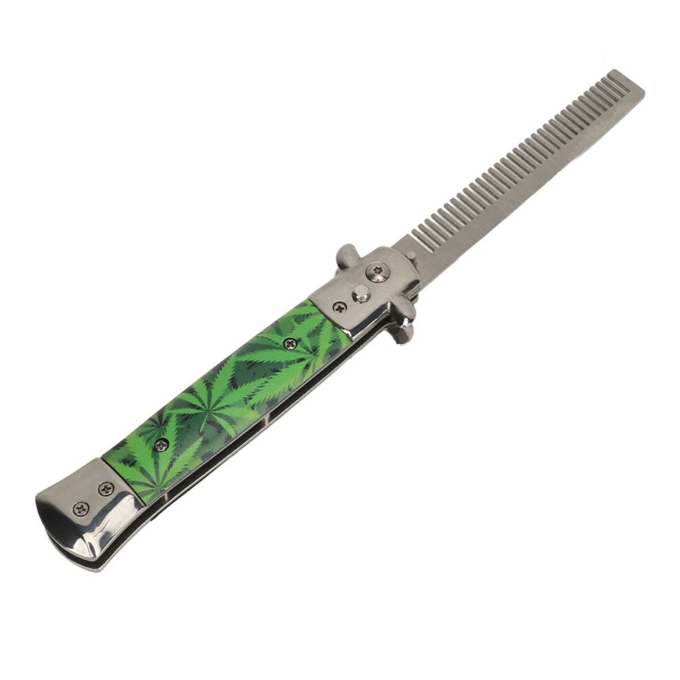 Switchblade Comb Stainless Steel Spring Comb Portable Pocket Beard Hair Comb for Men