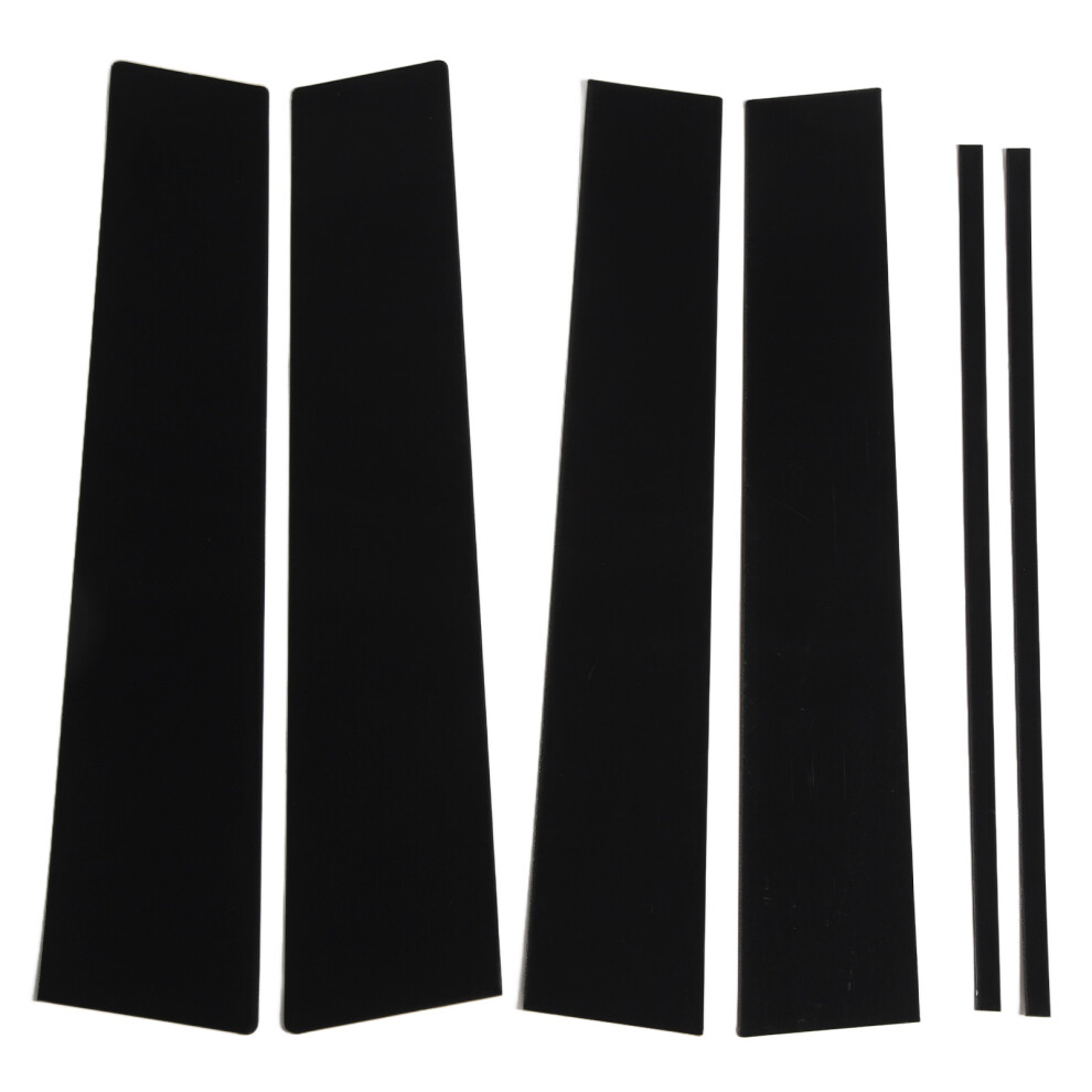 6 Pcs B Pillar Door Trim Molding Glossy Pc Window Post Protector Cover For Hilux 2015 To 2023 Black 4911314790784