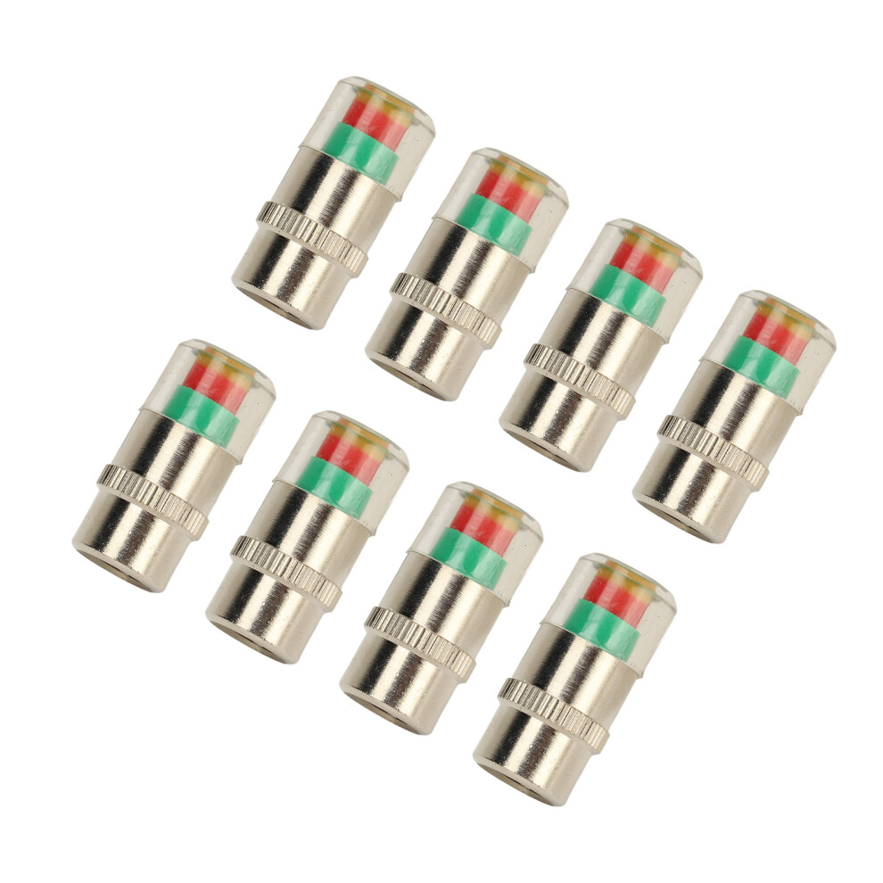 8 Pcs Car Tire Pressure Caps 35 Psi 2.4 Bar Tpms Tire Pressure Monitor Sensor Indicator 3 Color Alert 9421314791087