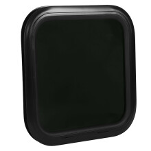450x450mm RV Fixed Window Rounded Transparent Black Glass Entrance Door Window with Frame for Camper Caravan for 26‑31mm Wall Thickness