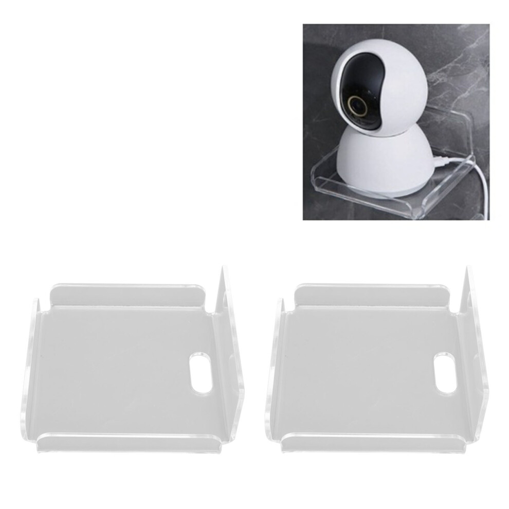 2Pcs Small Speaker Wall Shelf Acrylic Adhesive Multi Angle Adjustment Space Saving Security Cameras Floating Shelf For Home Office 9371314792488