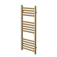 (400mm W x 800mm H) York Brushed Brass Straight Heated Towel Rail Flat Central Heating Radiator