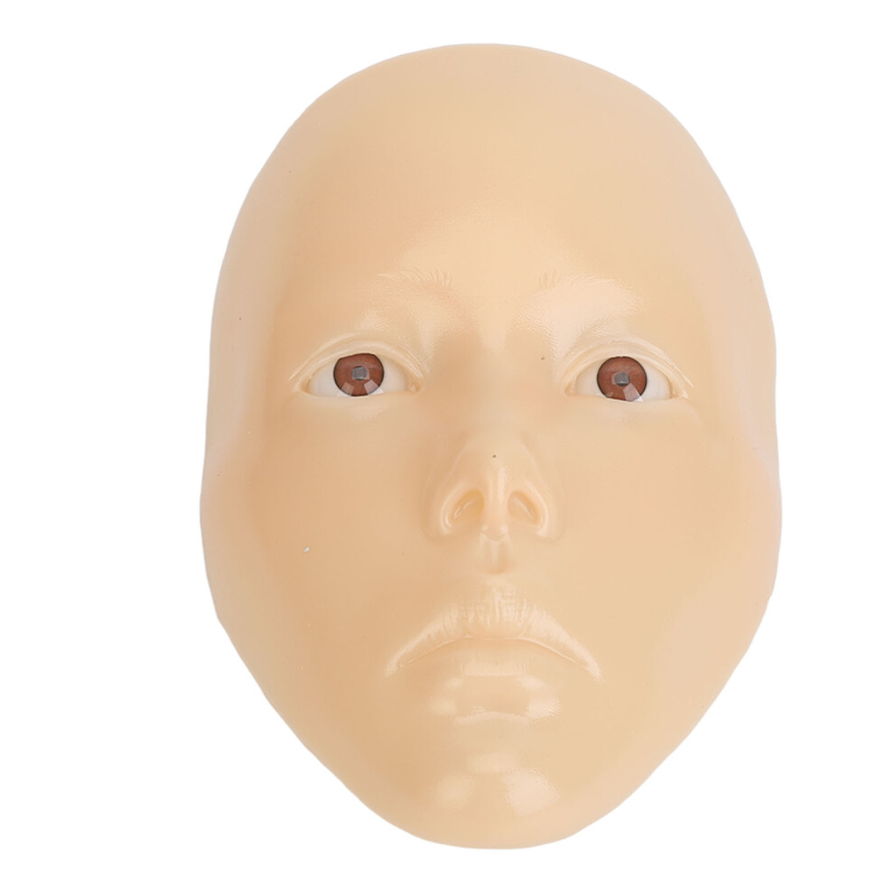Yellow Makeup Practice Face Reusable Realistic 5D Full Face Silicone Makeup Mannequin With Stand Skin