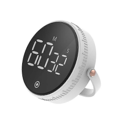 (White) Productivity Time Management Rotary Digital Magnetic Quiet Kitchen Timer