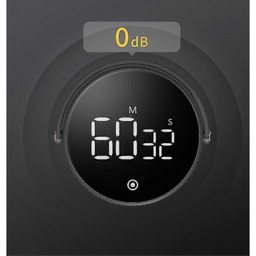 (Black) Productivity Time Management Rotary Digital Magnetic Quiet Kitchen Timer 1