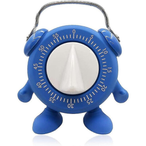 (Blue) Kitchen Timer, For Baking Teaching Cooking Egg Potty Training Cute 60 Mins Twist Wind-up Timer With Ring Alert, No Battery