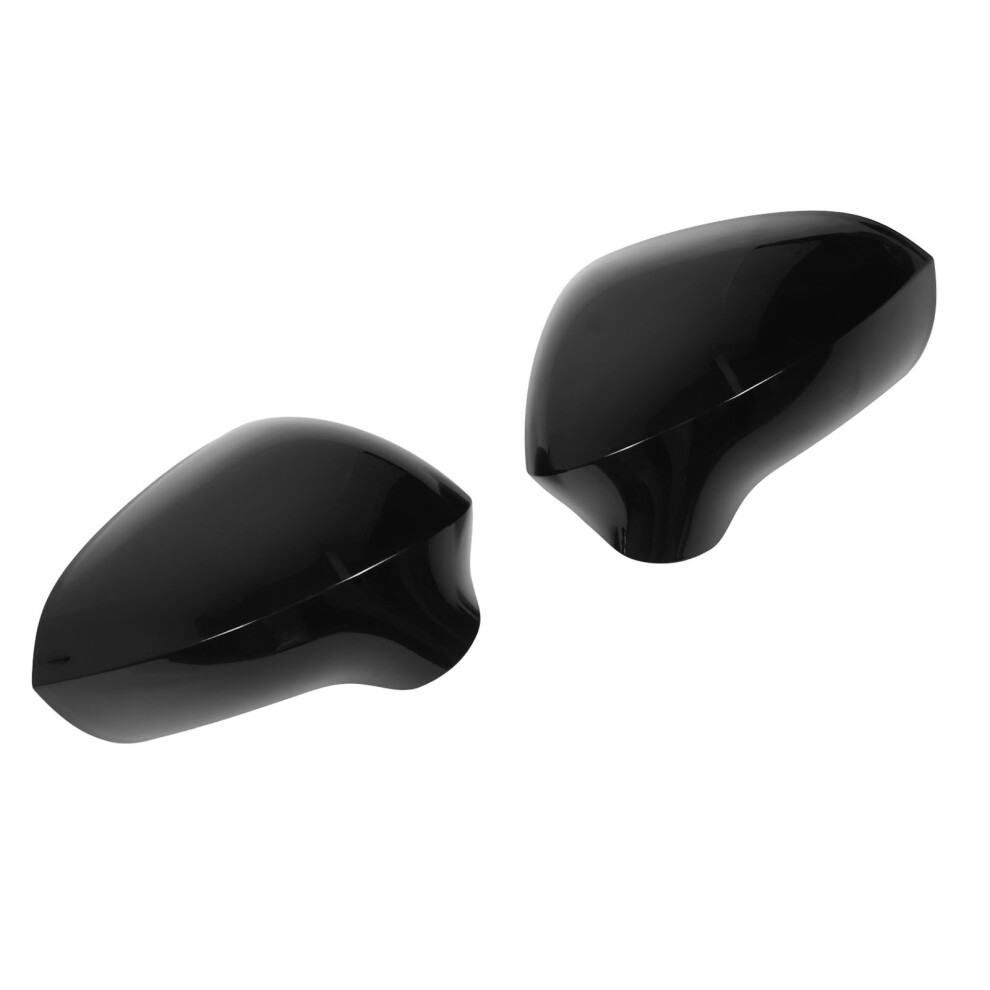 2Pcs Rearview Mirror Cap 1P0857537 Left And Right Dustproof Exterior Side Wing Mirror Cap Replacement For Seat Leon Ibiza Glossy Black 8411314803270
