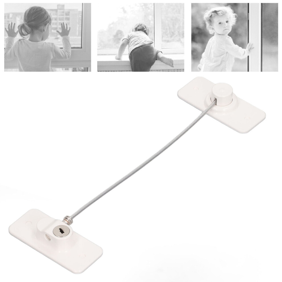 Childproof Window Restrictor 360 Degree Rotatable Non Mark Adhesive Multifunction Child Safety Lock for Cabinet Fridge White