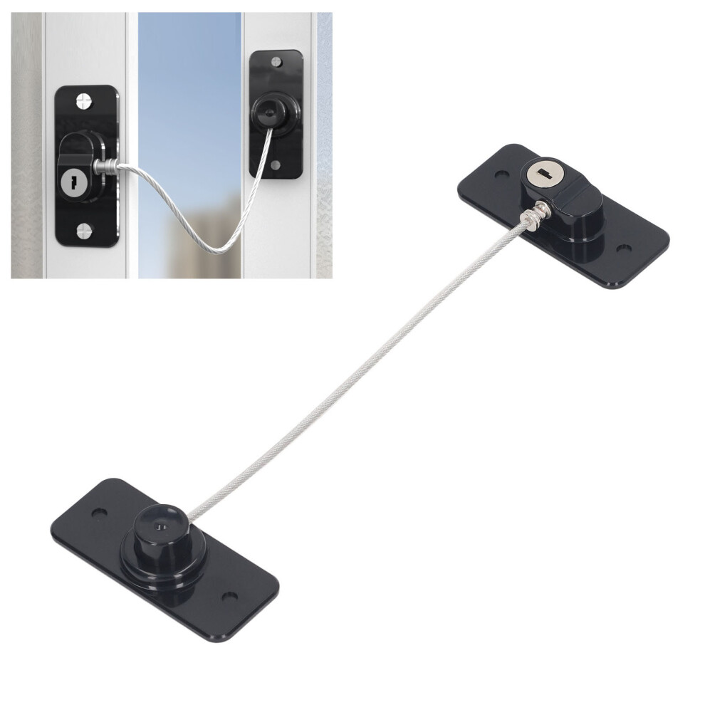 Childproof Window Restrictor 360 Degree Rotatable Non Mark Adhesive Multifunction Child Safety Lock For Cabinet Fridge Black