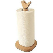 Cute Birds Kitchen Roll Holder Wooden Tissue Holder Kitchen Roll Storage Rack with Non-slip Base Ver