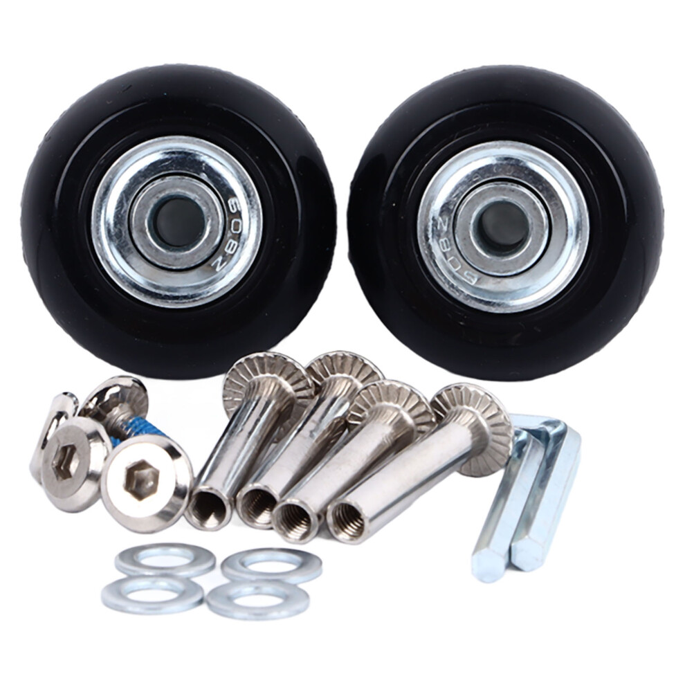 2Pcs Luggage Wheels Flexible Rotating Ultra Quiet Strong Rubber Metal Suitcase Caster With Screws For Replacement 1.97X0.71in 4621314807220