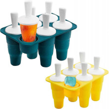 Collapsible Ice Lolly Mould - Silicone Ice Lolly Moulds, 2 Pack Easy Release Lolly Pop Mould Lh-1