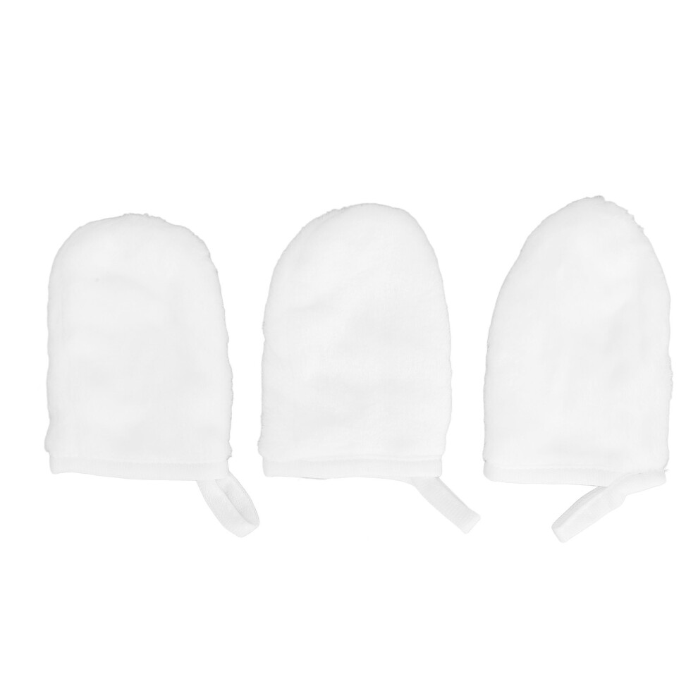 3pcs Flannel Makeup Remover Gloves Exfoliating Towelette Makeup Cleansing Gloves for Lipstick