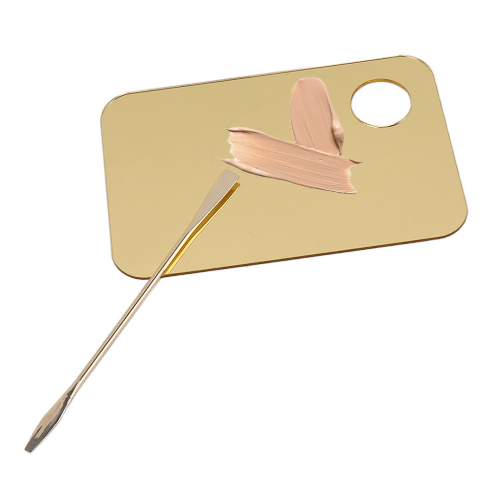 Gold Makeup Mixing Palette Acrylic Foundation Palette with Spatula for Mixing Makeup Cream Nail Art