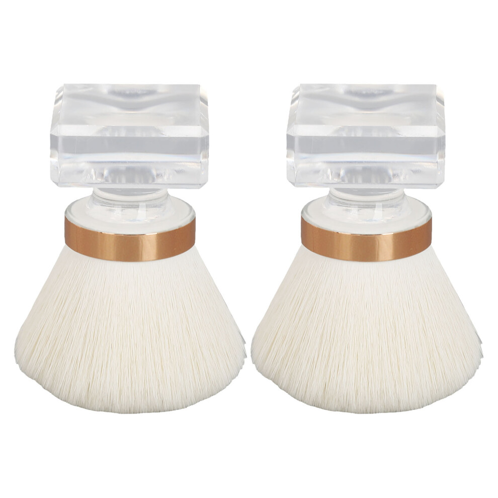 2Pcs Nail Dust Brush Portable Nail Cleaning Brush Artificial Fiber Nail Loose Powder Foundation Makeup Brush